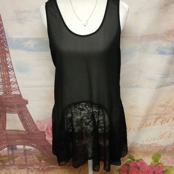 Umgee see through Black Sleeveless top - Picture 2 of 8